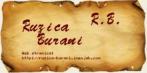 Ružica Burani vizit kartica